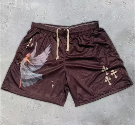 Angel Cross Y2K Fitness Shorts