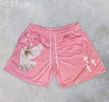 Angel Cross Y2K Fitness Shorts
